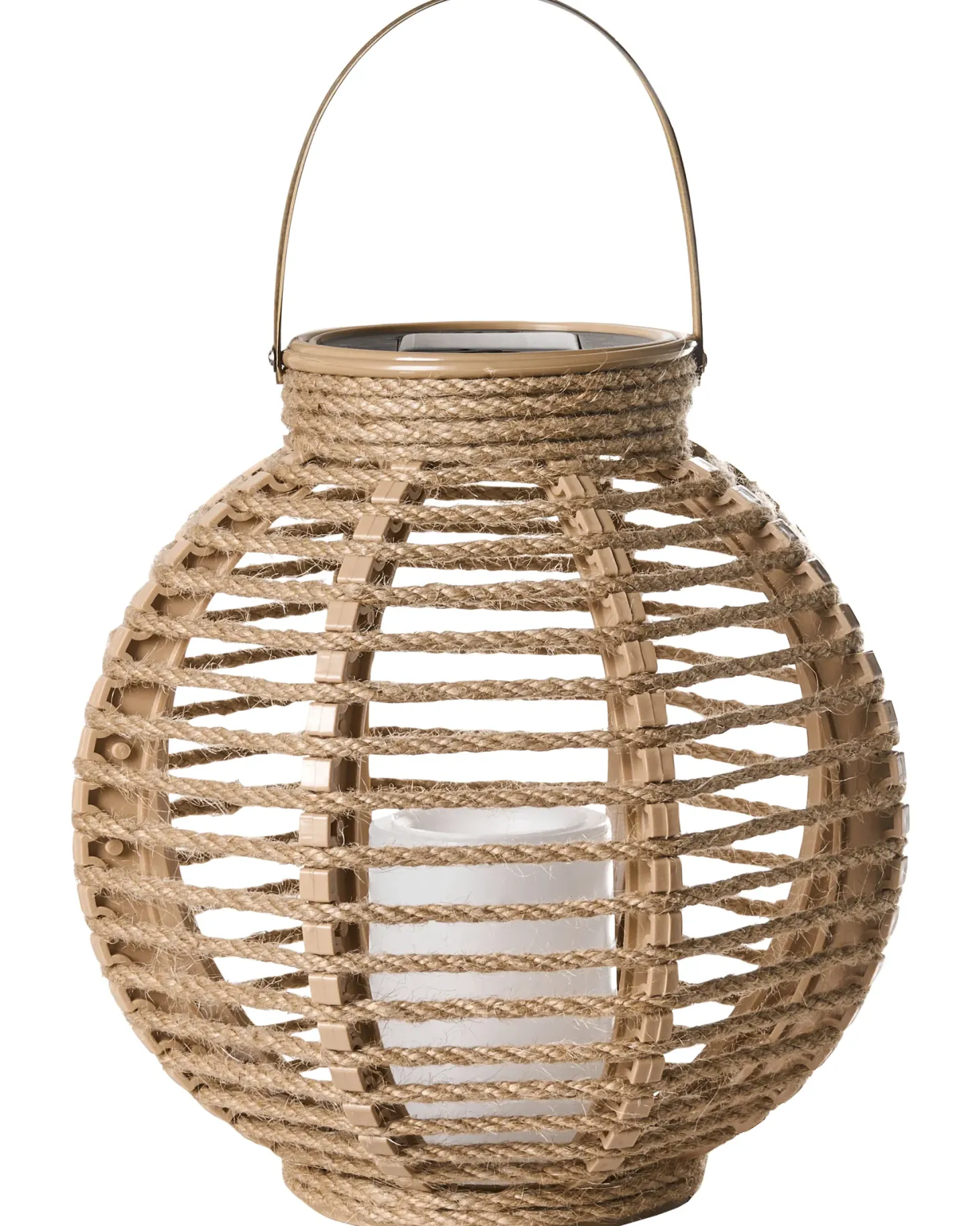 Zestaw 2 lampionów solarnych SEBU 30 cm Naturalny
