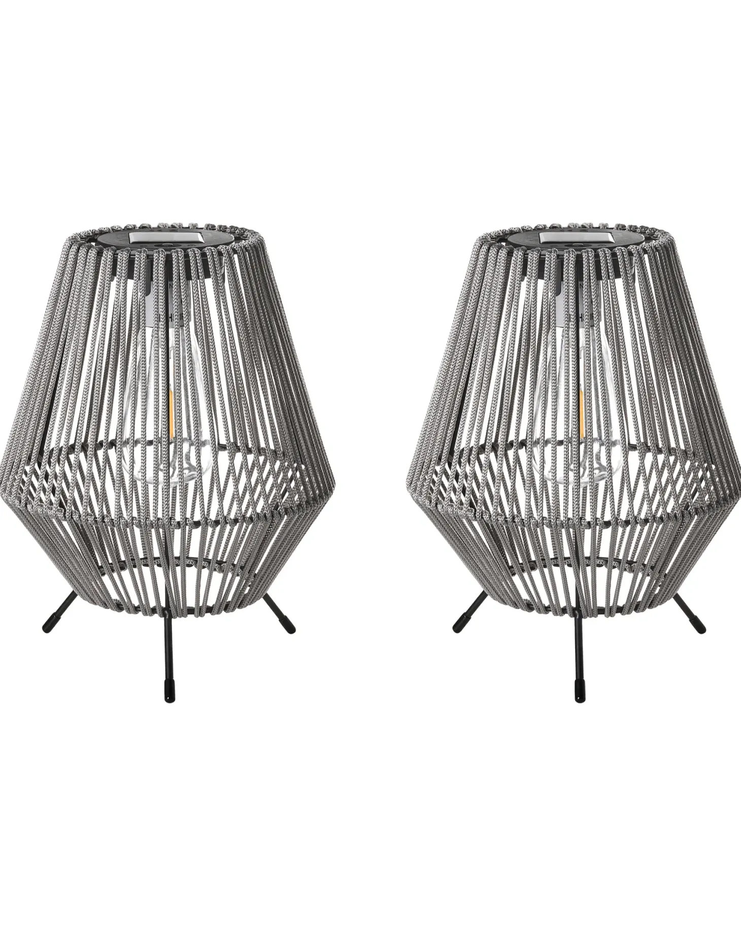 Zestaw 2 lampionów solarnych VUNGU 27 cm Szary