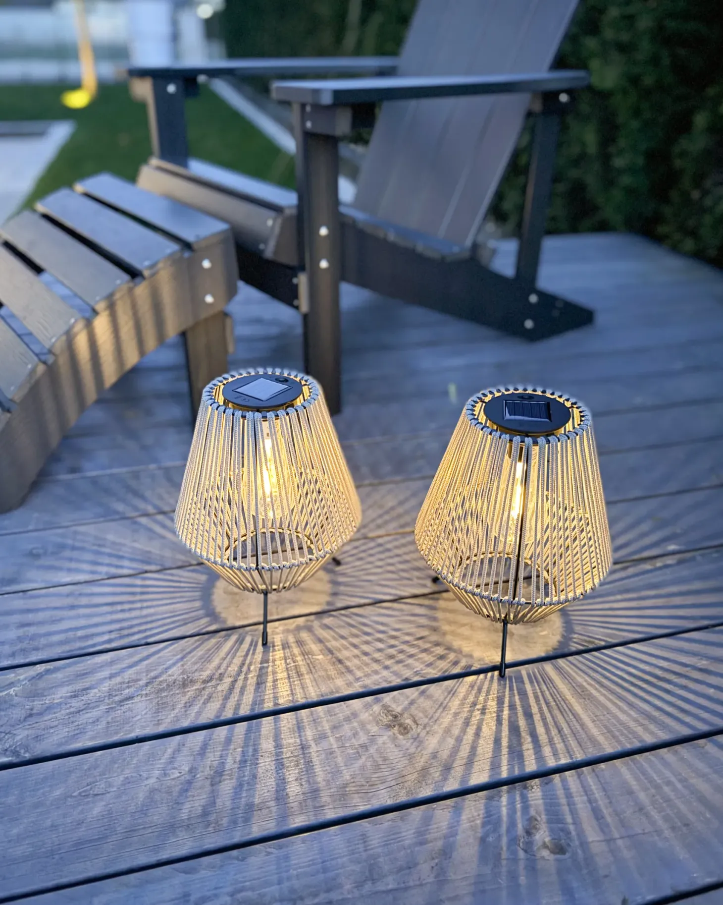 Zestaw 2 lampionów solarnych VUNGU 27 cm Szary