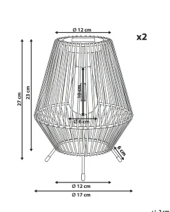 Zestaw 2 lampionów solarnych VUNGU 27 cm Szary