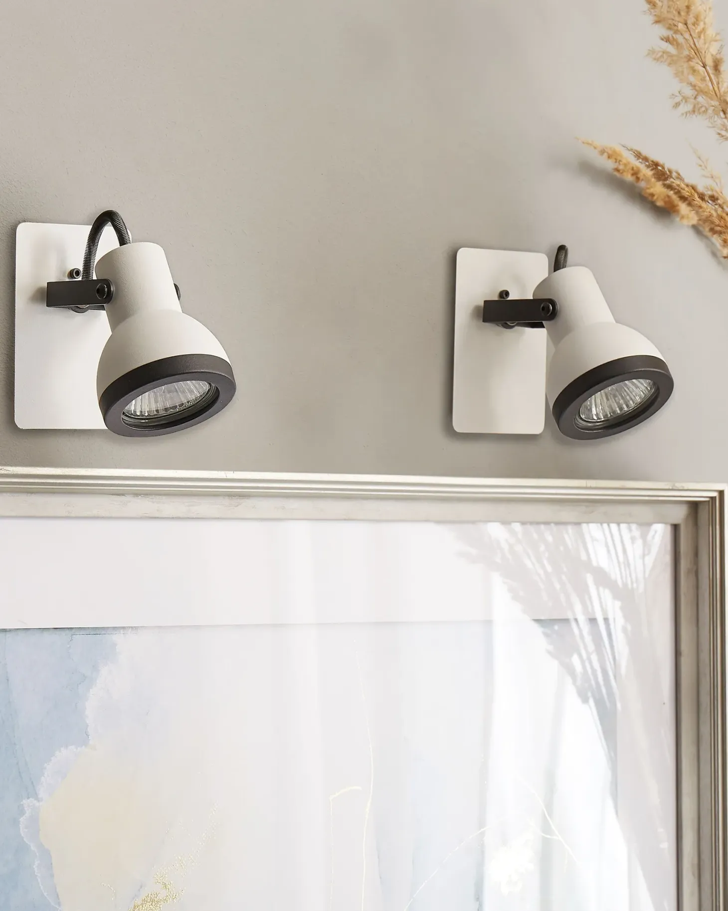 Zestaw 2 lamp spot BARO Biały Metal Regulowana