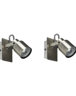 Zestaw 2 lamp spot BONTE Srebrny Metal Regulowana