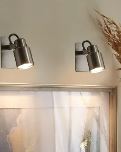 Zestaw 2 lamp spot BONTE Srebrny Metal Regulowana