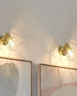 Zestaw 2 lamp spot CHENAB Złoty Metal Regulowana
