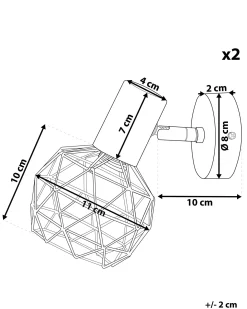 Zestaw 2 lamp spot CHENAB Złoty Metal Regulowana