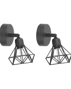 Zestaw 2 lamp spot ERMA Czarny Metal Regulowana