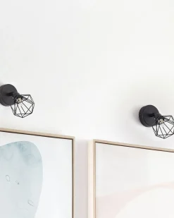 Zestaw 2 lamp spot ERMA Czarny Metal Regulowana