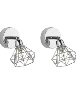Zestaw 2 lamp spot ERMA Srebrny Metal Regulowana