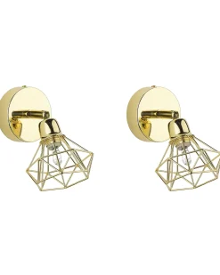 Zestaw 2 lamp spot ERMA Złoty Metal Regulowana