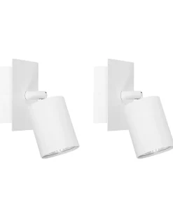 Zestaw 2 lamp spot TIGRIS Biały Metal Regulowana