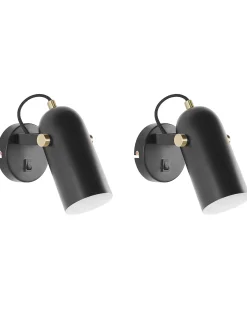 Zestaw 2 lamp spot TYRIA Czarny Metal Regulowana