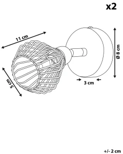 Zestaw 2 lamp spot VOLGA Czarny Metal Regulowana