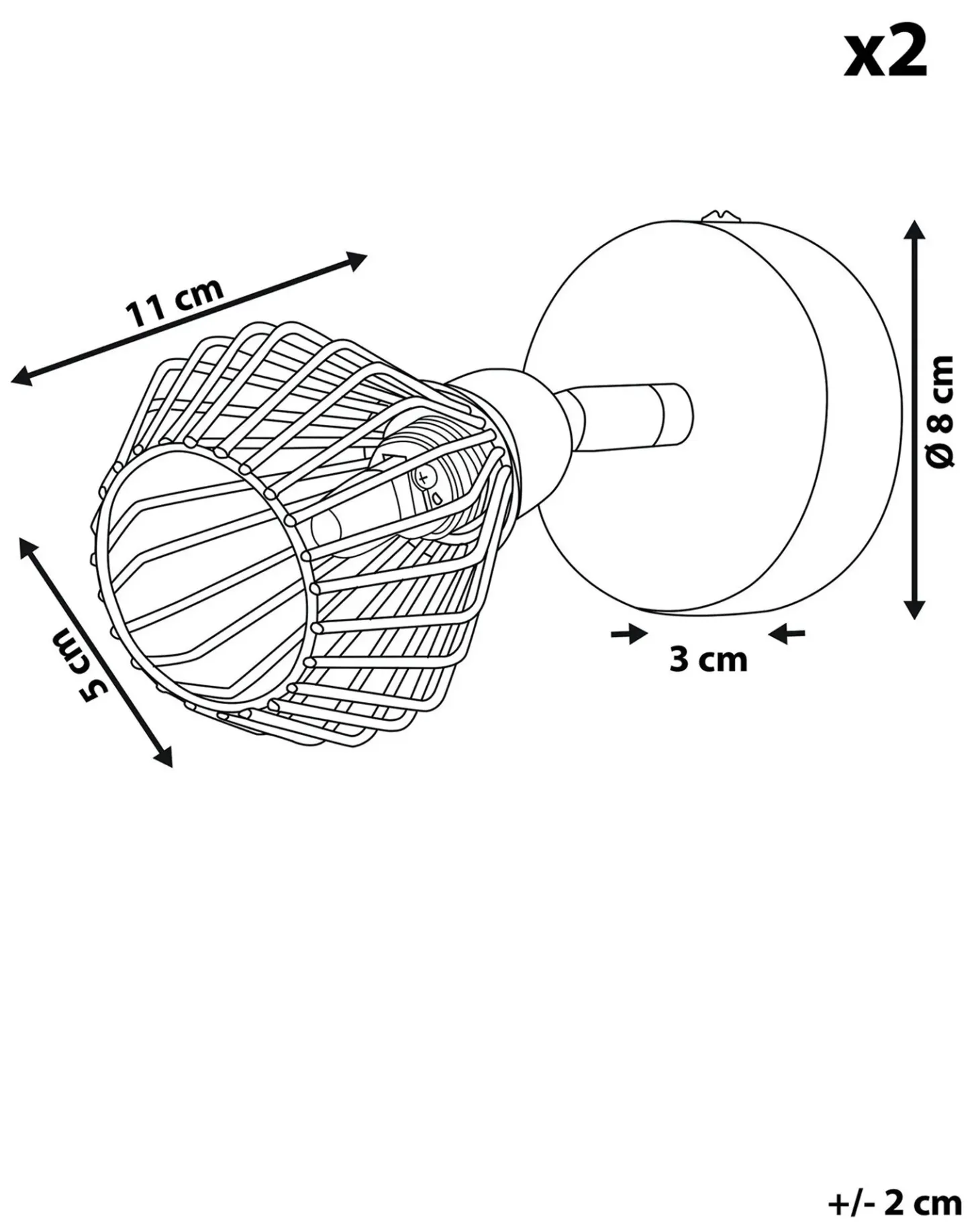 Zestaw 2 lamp spot VOLGA Czarny Metal Regulowana