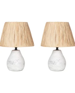 Zestaw 2 lamp stołowych ARWADITO Ceramika Złamana biel