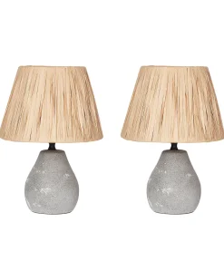 Zestaw 2 lamp stołowych ARWADITO Ceramika Szary
