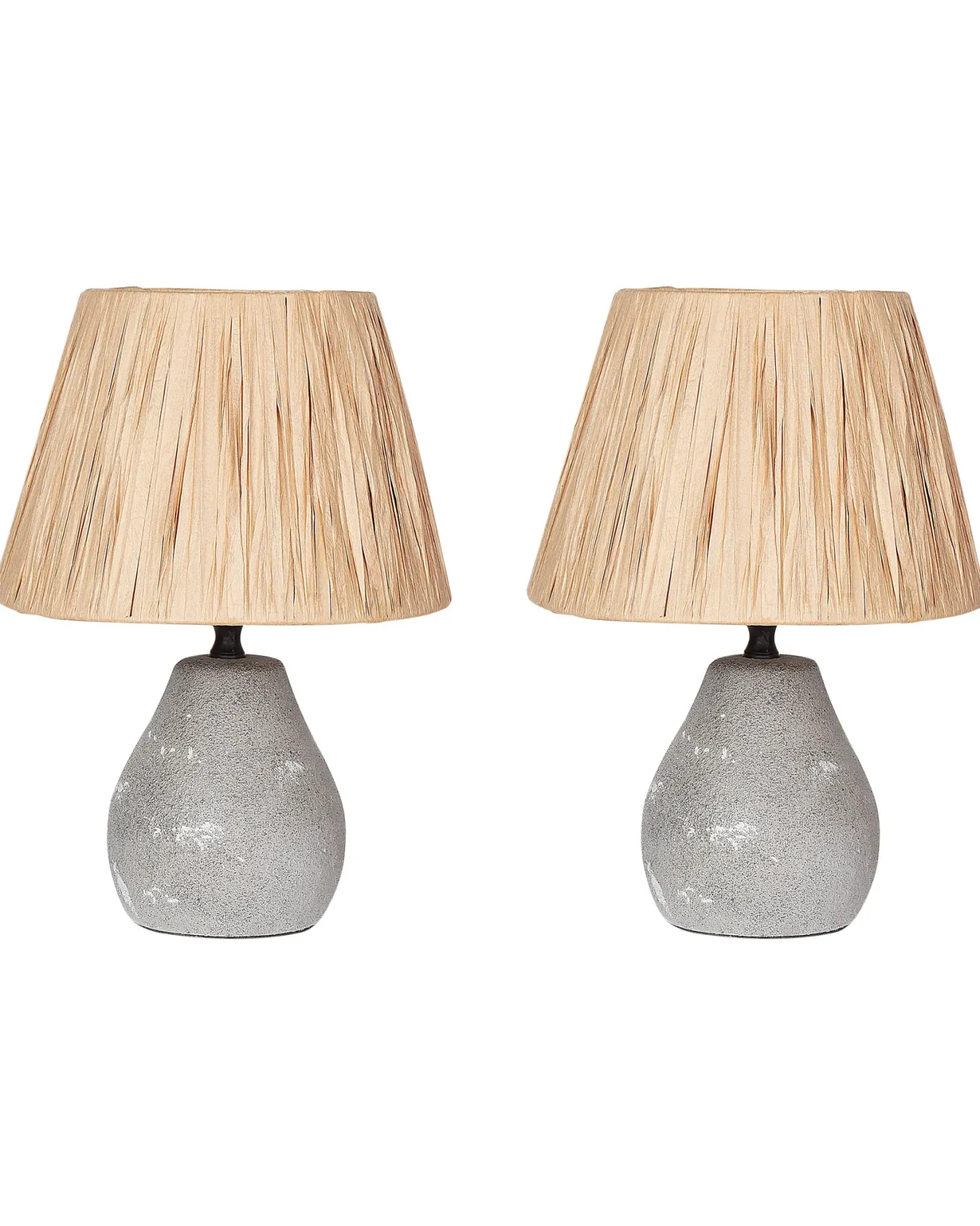 Zestaw 2 lamp stołowych ARWADITO Ceramika Szary