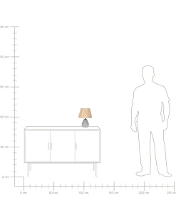 Zestaw 2 lamp stołowych ARWADITO Ceramika Szary