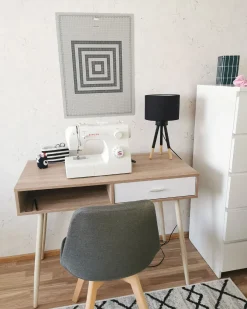 Zestaw 2 lamp stołowych TOBOL Drewno jesionowe Czarny