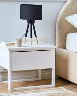 Zestaw 2 lamp stołowych TOBOL Drewno jesionowe Czarny