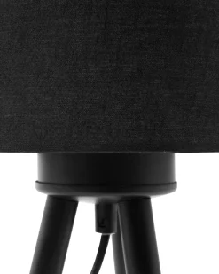 Zestaw 2 lamp stołowych TOBOL Drewno jesionowe Czarny