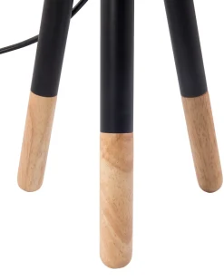 Zestaw 2 lamp stołowych TOBOL Drewno jesionowe Czarny