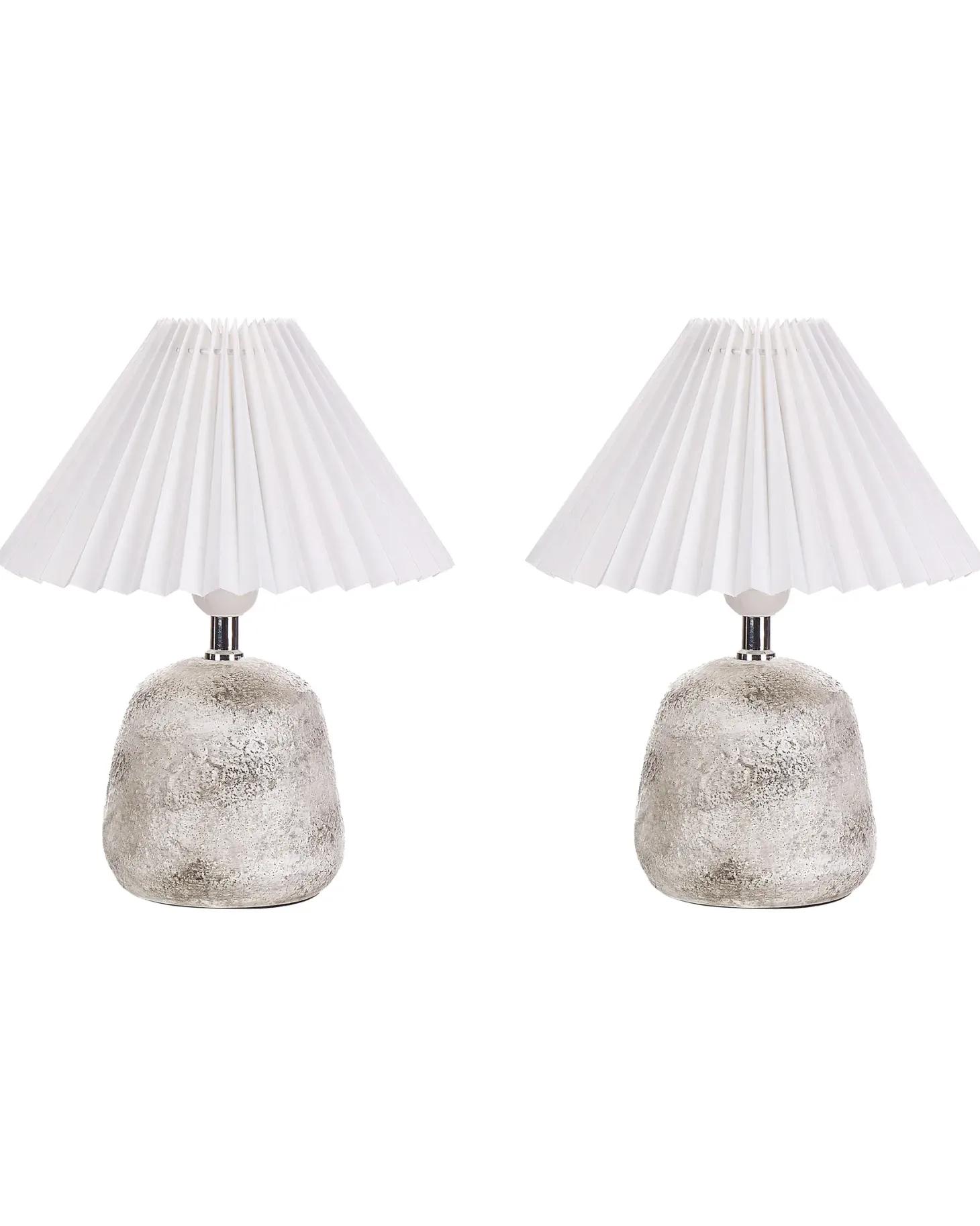 Zestaw 2 lamp stołowych ZEYI Ceramika Biały