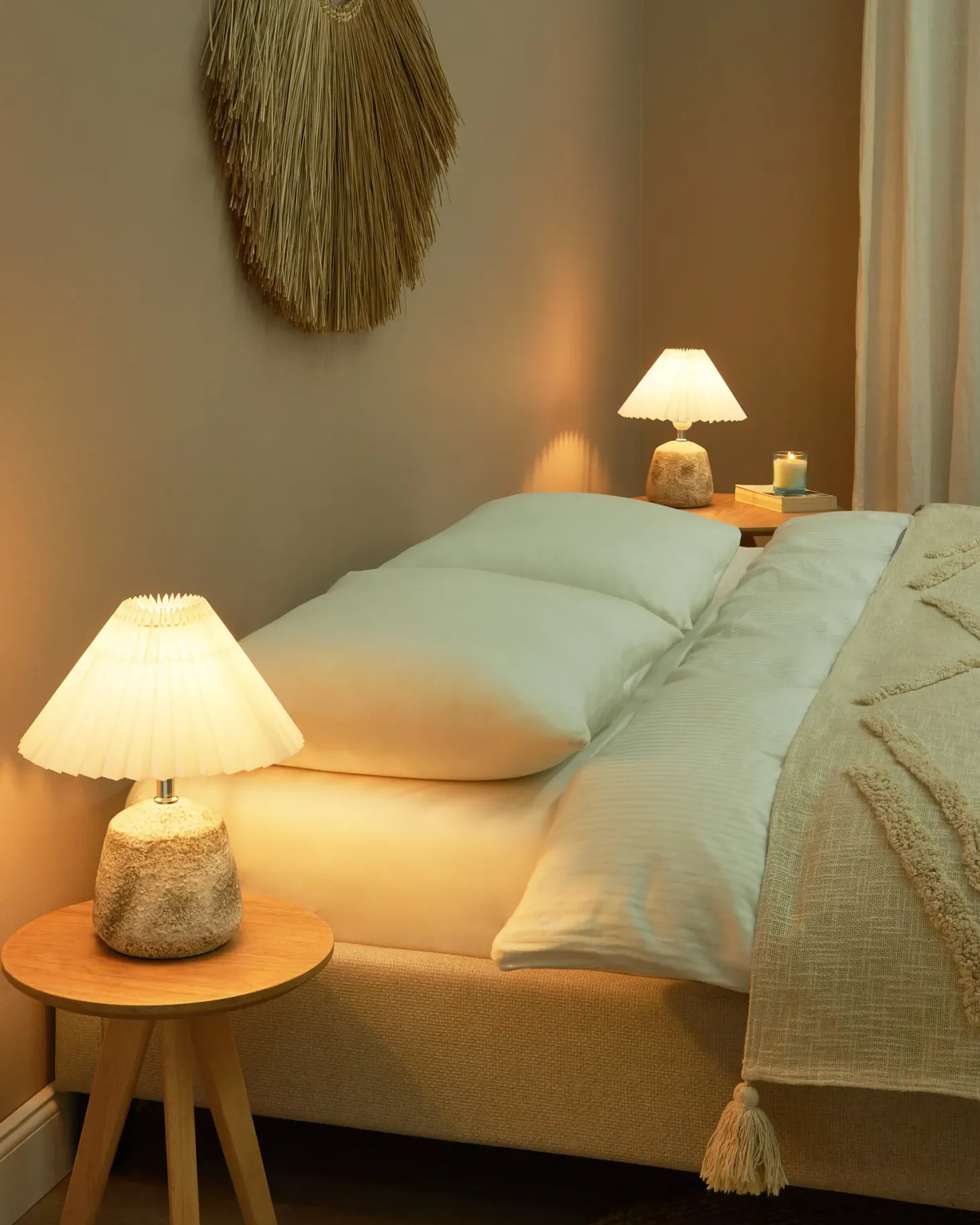 Zestaw 2 lamp stołowych ZEYI Ceramika Biały