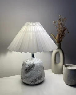 Zestaw 2 lamp stołowych ZEYI Ceramika Biały