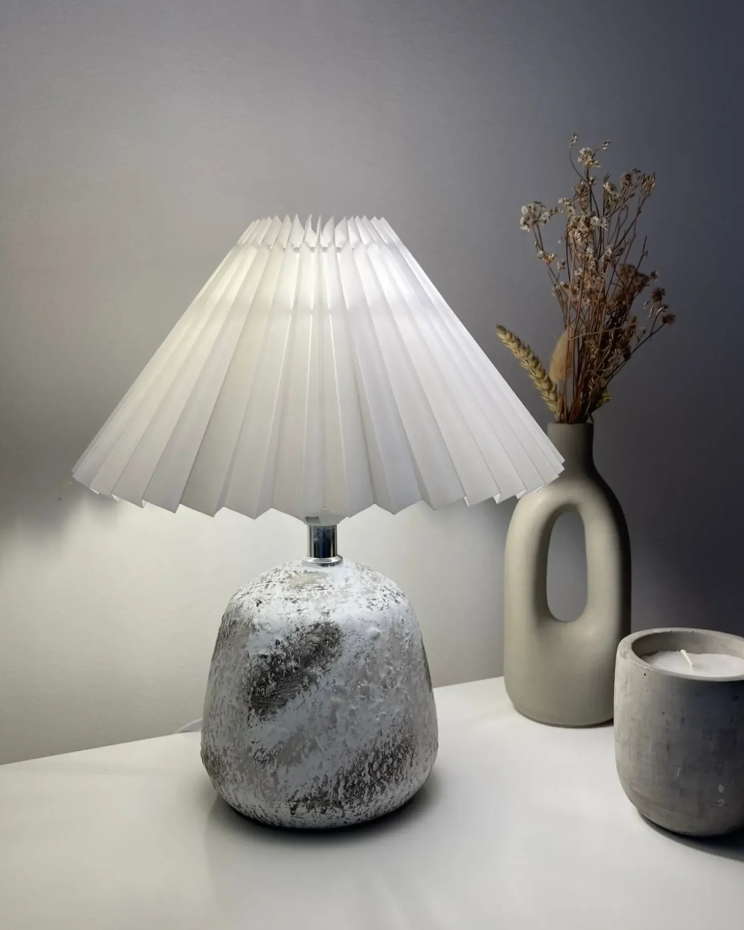 Zestaw 2 lamp stołowych ZEYI Ceramika Biały
