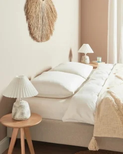 Zestaw 2 lamp stołowych ZEYI Ceramika Biały