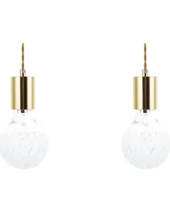Clearance Zestaw 2 lamp wiszących ANZA Szkło Złoty Wszystkie Lampy|Lampy Wiszące
