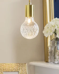 Clearance Zestaw 2 lamp wiszących ANZA Szkło Złoty Wszystkie Lampy|Lampy Wiszące