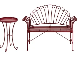 Zestaw mebli balkonowych CAVINIA Metal Burgundowy