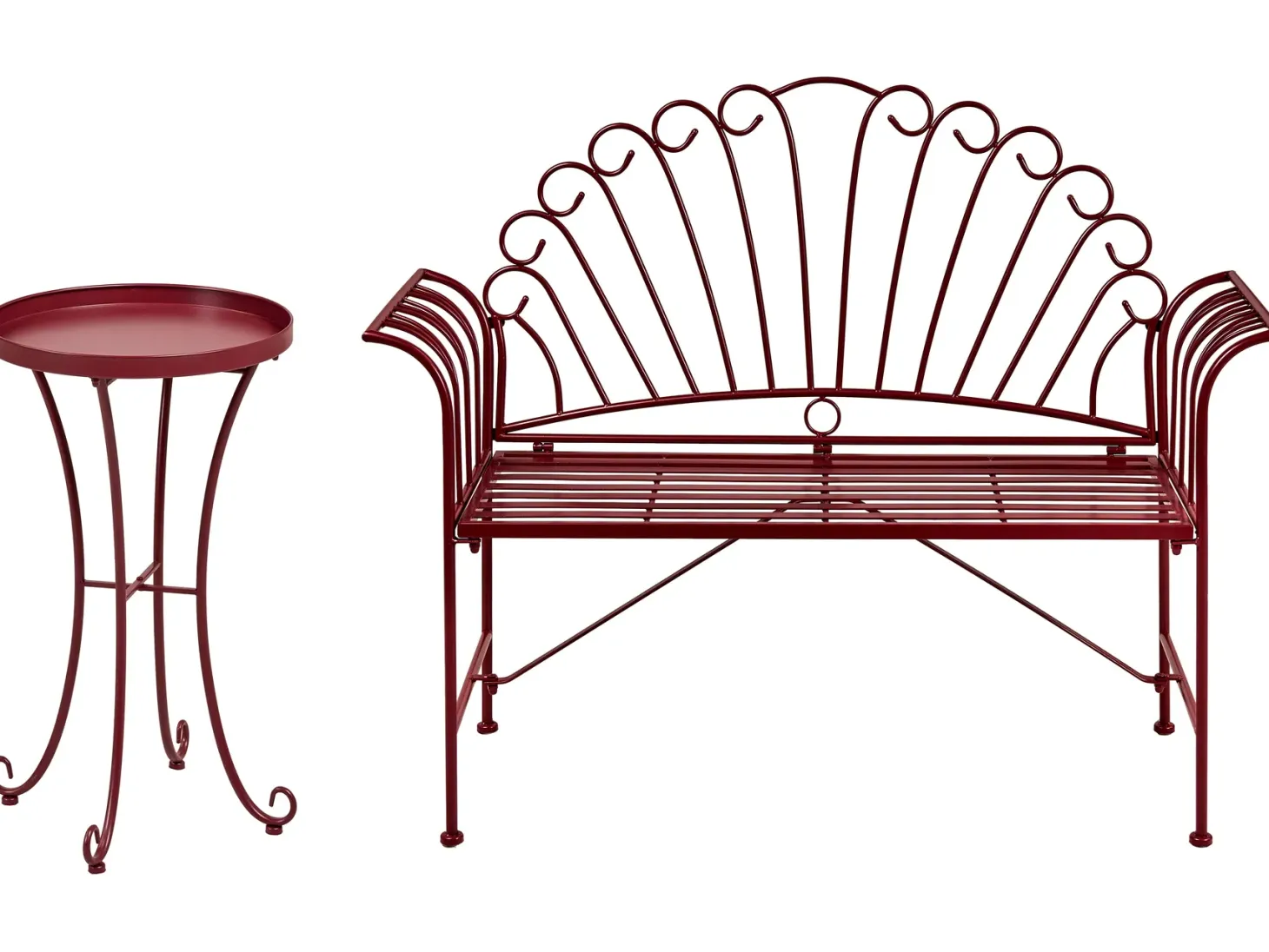 Zestaw mebli balkonowych CAVINIA Metal Burgundowy