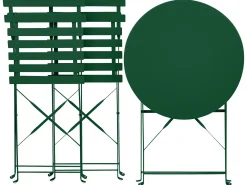 Zestaw mebli balkonowych Składane FIORI Metal Ciemnozielony