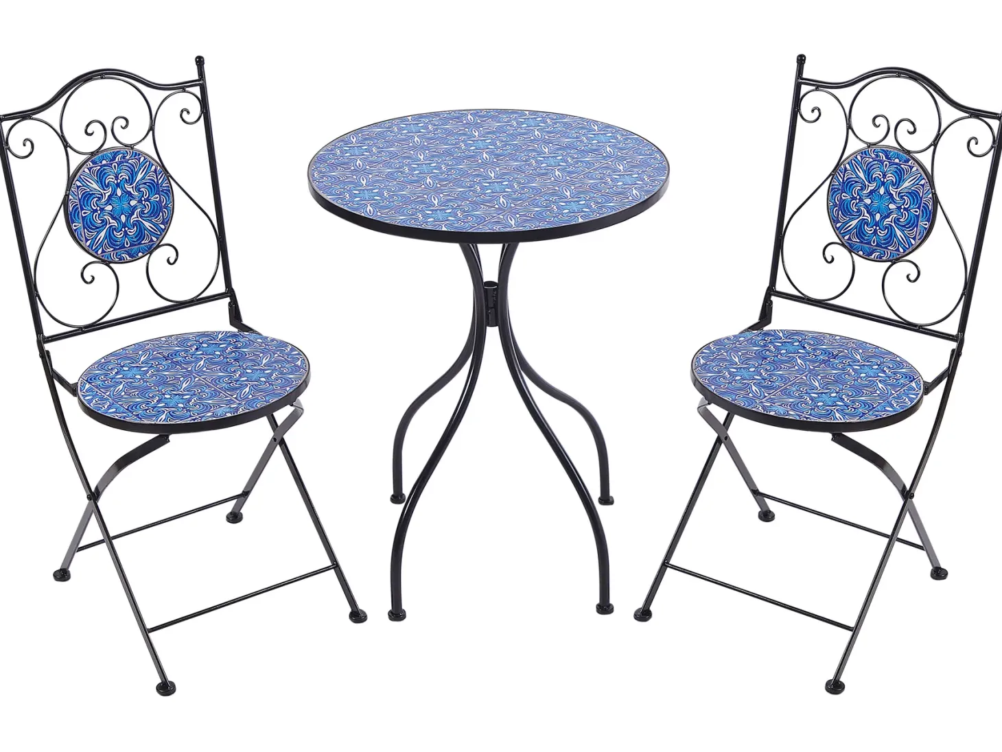 Zestaw mebli balkonowych Składane CIGLIANO Metal Czarny