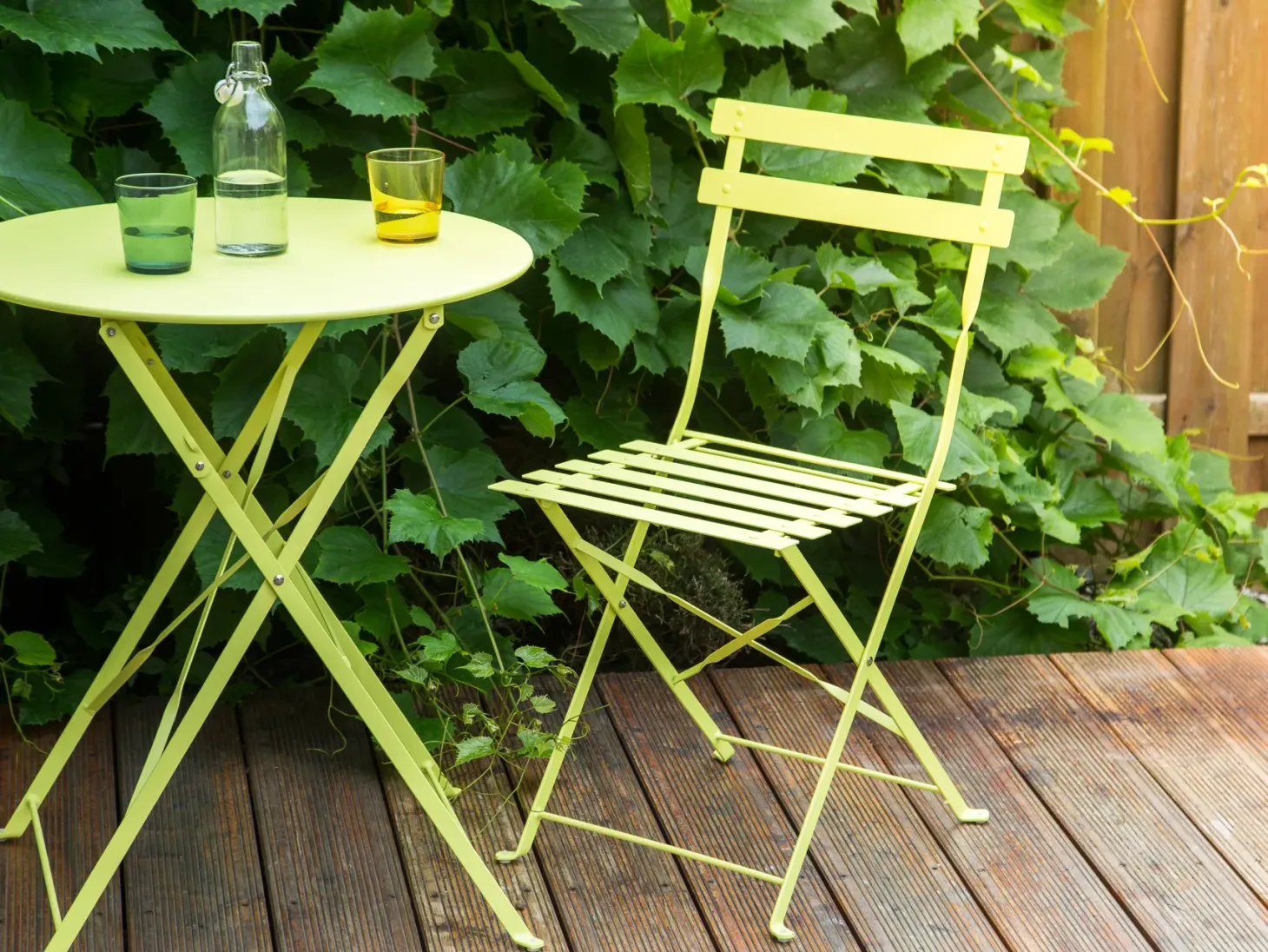 Zestaw mebli balkonowych Składane FIORI Metal Limonkowy