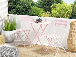 Zestaw mebli balkonowych Składane FIORI Metal Pastelowy róż
