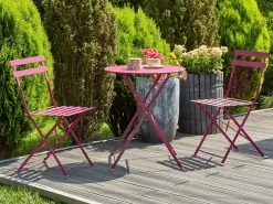 Zestaw mebli balkonowych Składane FIORI Metal Burgundowy