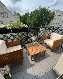 Zestaw mebli balkonowych z poduszkami BARATTI Drewno akacjowe Brązowy