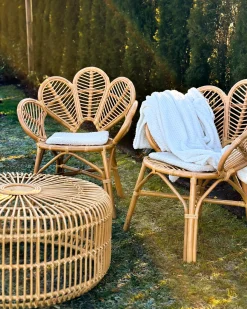 Zestaw mebli balkonowych z poduszkami FLORENTINE / LIMNI Rattan Beżowy