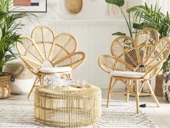 Zestaw mebli balkonowych z poduszkami FLORENTINE / LIMNI Rattan Beżowy