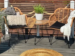 Zestaw mebli balkonowych z poduszkami TROPEA II Technorattan Naturalny