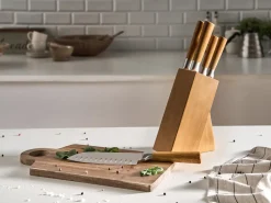 Zestaw 5 noży w bloku TOCHIGI Brązowy