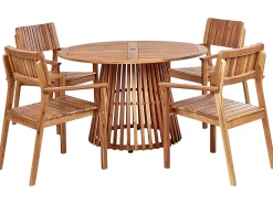 Zestaw ogrodowy dla 4 osób AGELLO Brązowy Drewno akacjowe
