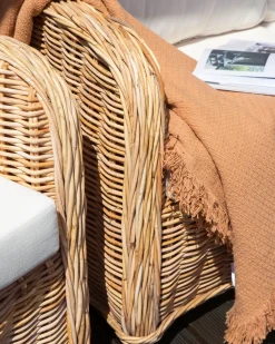 Zestaw ogrodowy dla 5 osób ALESSANO Naturalny Rattan