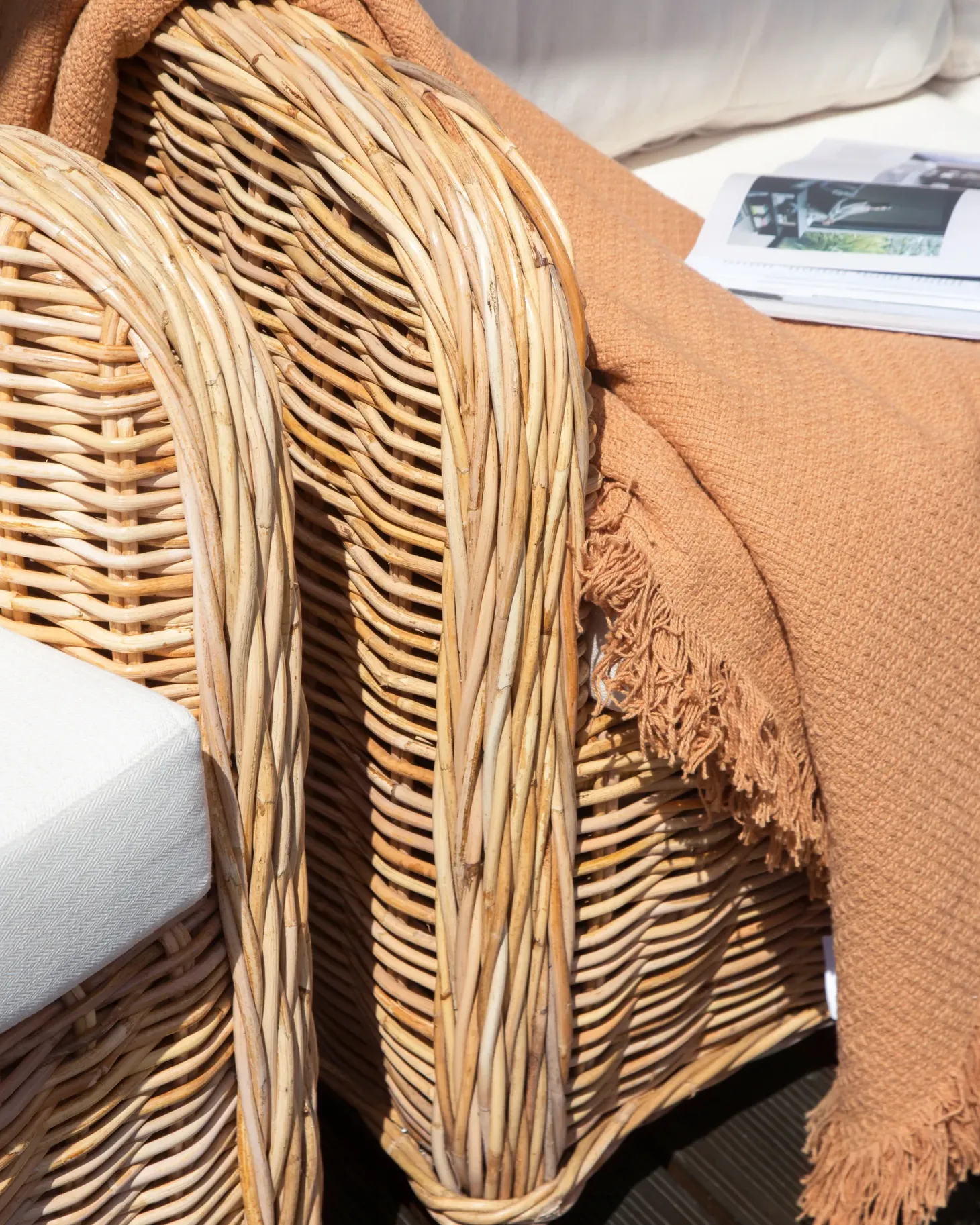 Zestaw ogrodowy dla 5 osób ALESSANO Naturalny Rattan