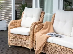 Zestaw ogrodowy dla 5 osób ALESSANO Naturalny Rattan