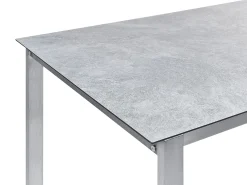 Zestaw ogrodowy dla 6 osób COSOLETO/GROSSETO Szary Szkło hartowane Efekt marmuru