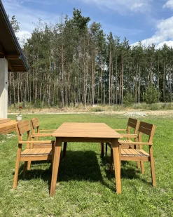 Zestaw ogrodowy dla 4 osób FORNELLI Brązowy Drewno akacjowe